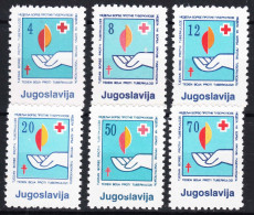 Yugoslavia Republic 1988 Red Cross Charity Mi#159-164 Mint Never Hinged - Unused Stamps