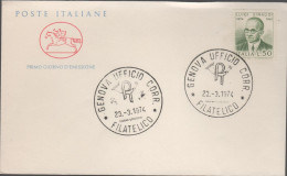 ITALIA - ITALIE - ITALY - 1974 - Centenario Della Nascita Di Luigi Einaudi - FDC Cavallino - FDC