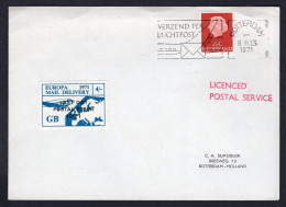 NETHERLANDS 1971 Cover, Licensed Postal Service, Europa Mail Delivery GB POSTAL STRIKE Stamp (p731) - Lettres & Documents