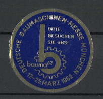 Reklamemarke München, Deutsche Baumaschinen-Messe 1962, Messelogo  - Erinnophilie