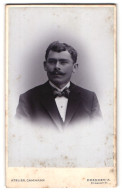 Fotografie Atelier Cammann, Dresden-A., Elisenstrasse 71, Portrait Eleganter Herr Mit Moustache  - Anonyme Personen