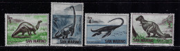 SAN MARINO  1965  DINOSAURS  SCOTT#612,613,615,616 MNH - Ungebraucht