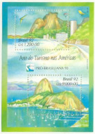 Brazil 1992 Souvenir Sheet Year Of Tourism In The Americas Pro-Brasiliana 93 Unused Hang Gliding Paragliding - Blokken & Velletjes