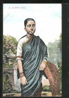 AK Indien, A Brahmin Lady, Inderin Im Sari  - Unclassified