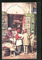AK Indien, A Popular Stall, Indischer Shop  - Non Classés