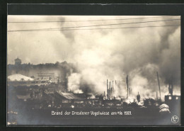 AK Dresden, Brand Der Dresdener Vogelwiese Am 2.8.1909, Feuersbrunst  - Catástrofes