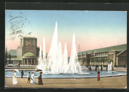 AK Leipzig, Internationale Baufachausstellung Mit Sonderausstellungen 1913, Ausstellungshalle & Leuchtspringbrunnen  - Exhibitions