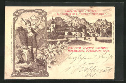 Künstler-AK Düsseldorf, Industrie- Gewerbe- Und Kunst-Ausstellung 1902, Suldenthal Und Zillerthal, Ein Ausflug  - Ausstellungen