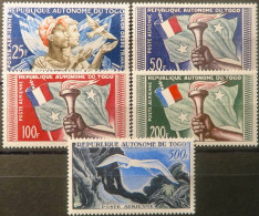 R2253/842 - TOGO - 1957 - POSTE AERIENNE - SERIE COMPLETE - N°25 à 28 NEUFS* - Togo (1960-...)