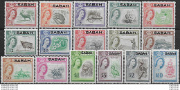 1964-65 Sabah Elizabeth II 16v. MNH SG N. 408/23 - Otros & Sin Clasificación