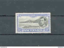 1938-53 ASCENSION, Stanley Gibbons N. 42 - 3d. Black And Ultramarine - MH* - Otros & Sin Clasificación