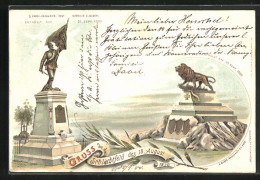 Lithographie Denkmäler Vom Schlachtfeld Des 18. August 1870 - 3. Garde-Grenadier-Regt. Königin Elisabeth  - Sonstige & Ohne Zuordnung