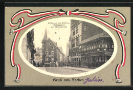 AK Aachen, Postwagen Am Rathaus, Restaurant Zum Eulenspiegel  - Aken