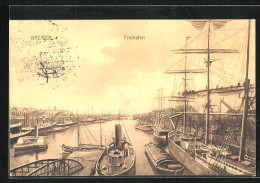 AK Bremen, Freihafen Mit Schiffen  - Bremen