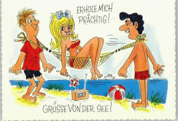 51028711 - Gruesse Von Der See Haengematte Erotik Strand - Humor