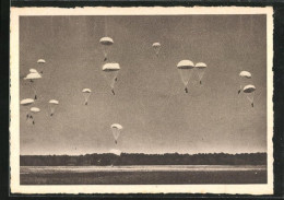 AK Fallschirmjäger Am Himmel  - Parachutespringen