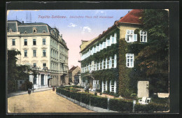 AK Teplitz Schönau / Teplice, Deutsches Haus Mit Kaiserbad  - Tsjechië