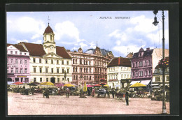 AK Teplitz Schönau / Teplice, Marktplatz  - Czech Republic