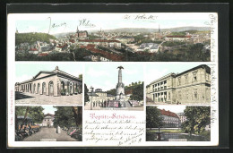 AK Teplitz Schönau / Teplice, Ortsansicht, Steinbad Und Siegesdenkmal, Schlangenbad, Schlossgarten, Stadtbad  - Tchéquie
