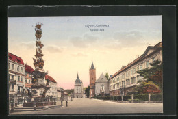 AK Teplitz Schönau / Teplice, Schlossplatz  - Tsjechië