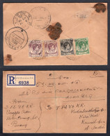 BRITISH MALAYA Straits Settlements 1938 Registered Cover To India (p947) - Straits Settlements