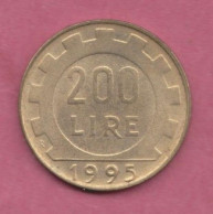 Italia, 1995- 200 Lire. -Bronzital- Obverse Allegory Of The Italian Repubblic . - 200 Lire