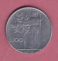 Italia, 1979- 100 Lire ( Large Type)- Acmonital- Obverse Allegory Of Italian Repubblic. - 100 Liras