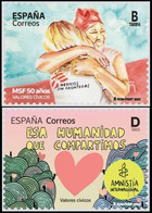ESPAGNE SPANIEN SPAIN ESPAÑA 2022 CIVIC VALUES: MSF-INTERNATIONAL AMNESTY SET 2V MNH ED 5585-6 MI 5626-7 YT 5341-2 - Unused Stamps