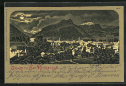 Mondschein-Lithographie Bad Reichenhall, Gesamtansicht  - Bad Reichenhall