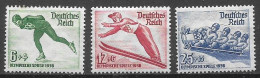 GERMANIA REICH TERZO REICH 1935 OLIMPIADI INVERNALI DI GARMISCH UNIF. 559-561 MLH VF - Neufs