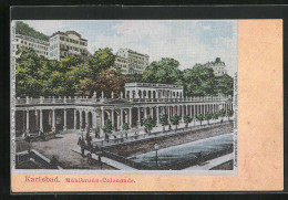 Seiden-Imitations-AK Karlsbad, Mühlbrunn-Colonnade  - Tsjechië