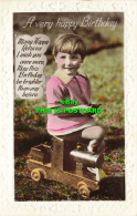 R583734 A Very Happy Birthday. A Small Child With A Toy Train. RP - World
