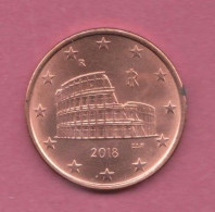Italy, 2018- 5 Cent-  Copper Plated Steel- Obverse Colisseum. Reverse A Globe, Next To The Face Value- - Italie