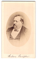 Fotografie R. Von Prus, Wien, Josefstädterstr. 52, Portrait Anton Langer, österreichischer Schriftsteller Und Journa  - Personalità