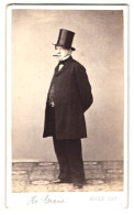 Fotografie Adolf Ost, Wien, Landstr. 29, Portrait Louis Grois Im Anzug Mit Zylinder Und Zigarre, Schauspieler  - Berühmtheiten