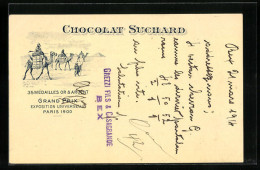 Lithographie Chocolat Suchard, Karawane In Ägypten Mit Schokolade  - Landwirtschaftl. Anbau
