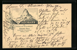 Lithographie Chocolat Suchard, Matterhorn  - Landwirtschaftl. Anbau