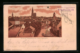 Lithographie Clair De Lune Strassburg, Vue Générale Von Klein Frankreich Aus  - Other & Unclassified