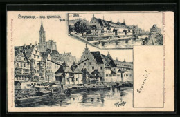 CPA Illustrateur Strassburg, Flusspartie Im Jahre 1600 Et 1899  - Other & Unclassified