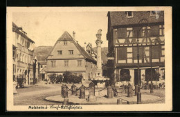 CPA Molsheim, Hôtel De Villeplatz Avec Fontaine  - Molsheim