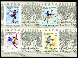 Kongo Brazza. Sonderblöcke 1178-1181 Postfrisch Fußball WM 1990 #GB664 - Autres & Non Classés
