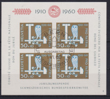 Schweiz Block 17 50 Jahre Bundesfeierspende Pro Partia EESST Bern I.6.1960 - Brieven En Documenten