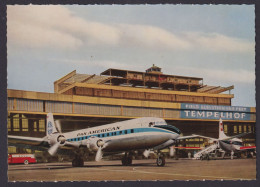 Flugpost Airmail Ansichtskarte Pan American Berlin Flughafen Tempelhof Hangar - Dirigeables