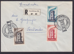 Luxemburg R Brief 555-557 Europa Ausgabe 1956 Als Echt Gelaufener FDC Kat 120,00 - Storia Postale
