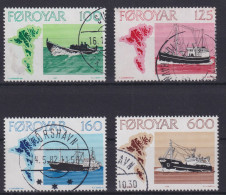 Briefmarken Dänemark Färöer 24-27 Fischerei Schiffe Sauber Gestempelt Kat 7,00 - Faeroër
