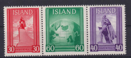 Island 197-199 Einzelmarken Block 2 Zusammendruck Luxus Postfrisch MNH 1938 - Lettres & Documents