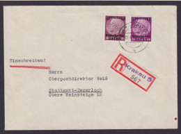 Briefmarken Besetzung Generalgouvernement R Brief Krakau Stuttgart Degerloch - Other & Unclassified