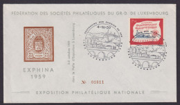 Luxemburg Brief 611 100 Jahre Eisenbahn Ausgabe 1959 Als FDC Luxus - Lettres & Documents