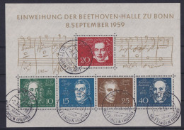 Bund Block 2 Einweihung Beethovenhalle Bonn Selten Mit Landpoststempel Welper - Storia Postale