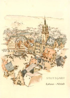 73905574 Stuttgart Rathaus Altstadt Kuenstlerkarte - Stuttgart